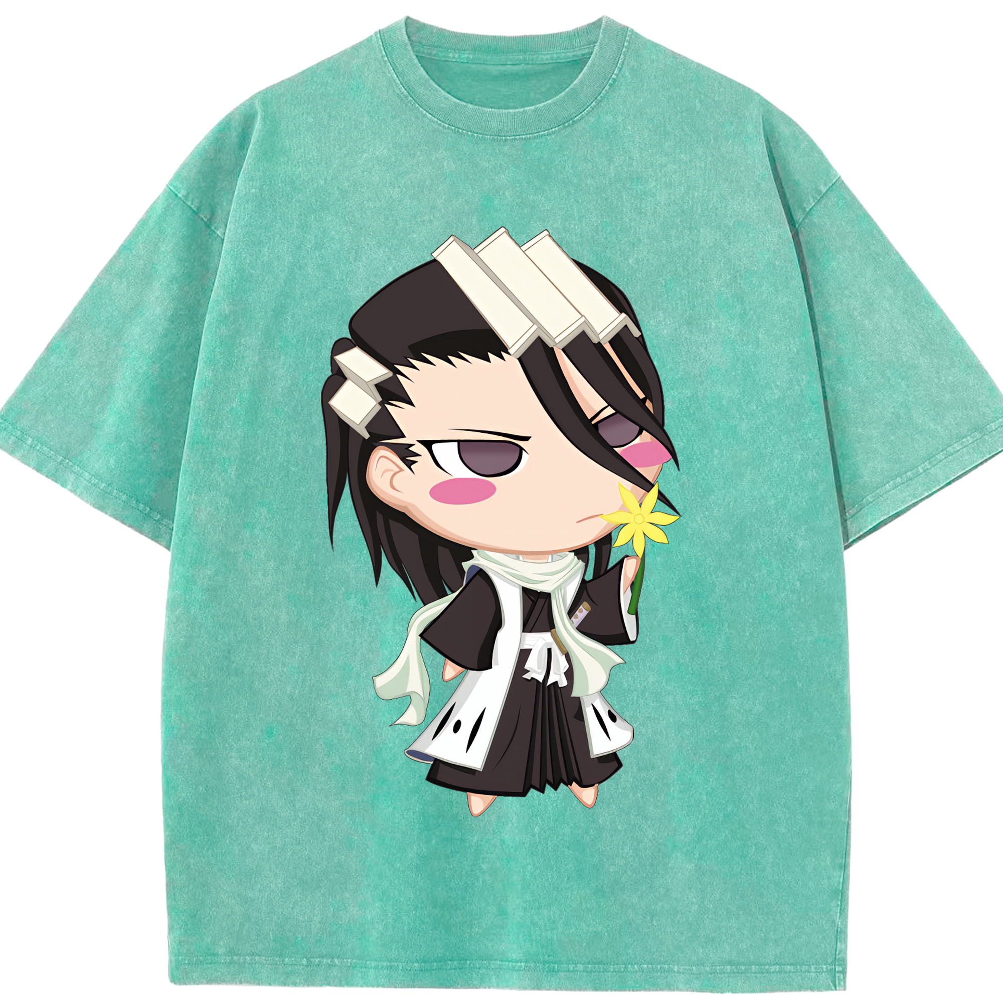 （画像用） ブリーチ くちき びゃくや BLEACH Kuchiki Byakuya 綿100% ヴィンテージ風 半袖Tシャツ（フロントプリント）